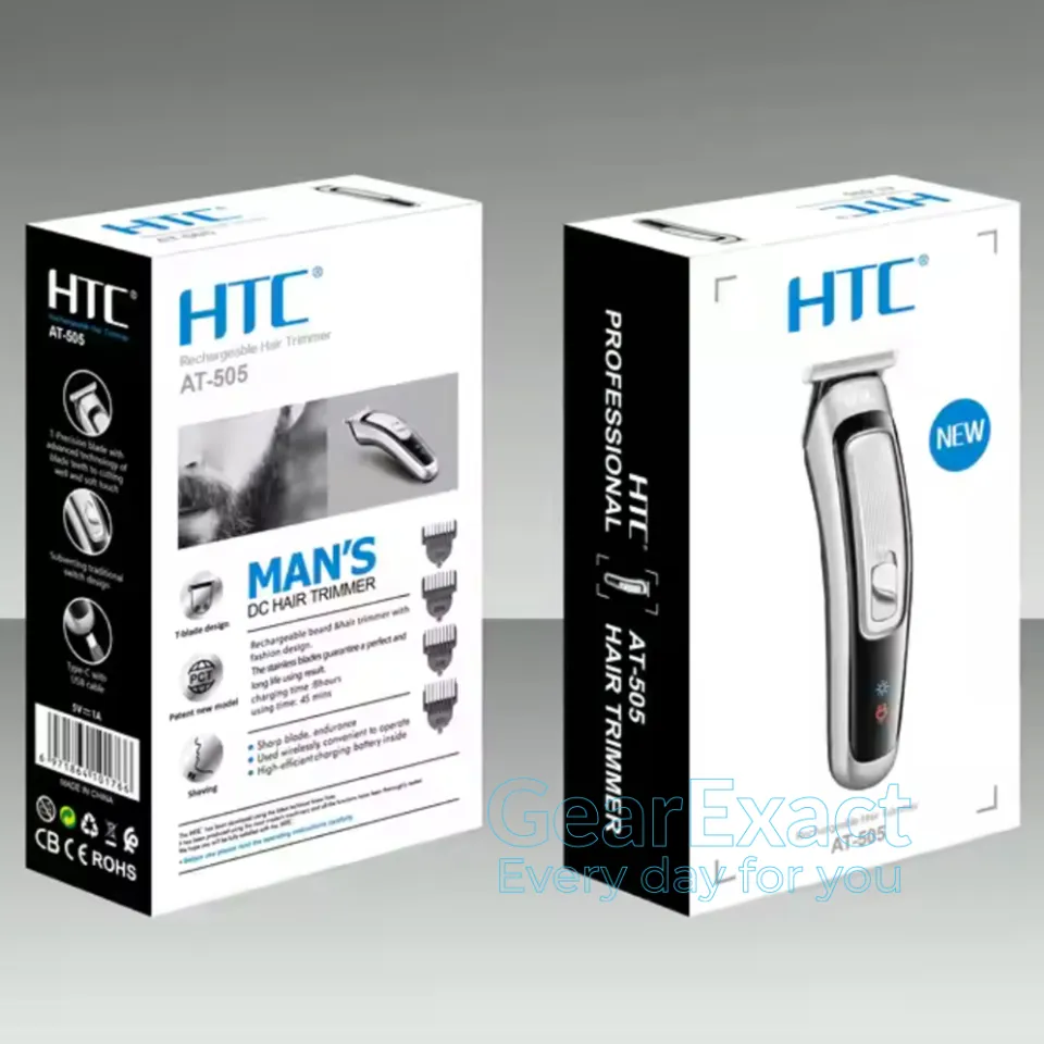 HTC AT-505 Hair Trimmer box front and back