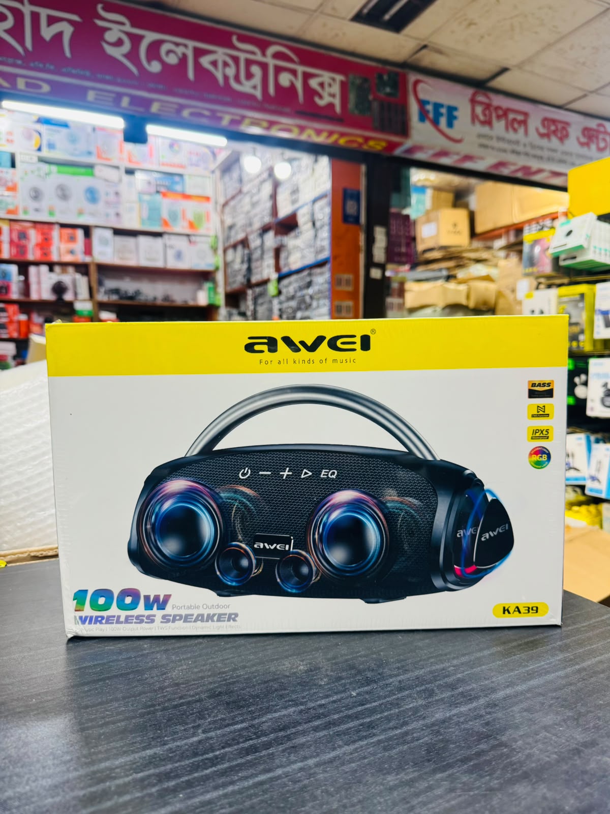 Awei KA39 100W Bluetooth Speaker – RGB Light & Deep Bass