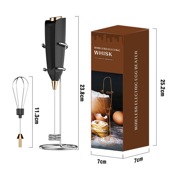 Wireless Electric Milk Frother & Egg Beater with LED Display | 3-Speed | Type-C Charging