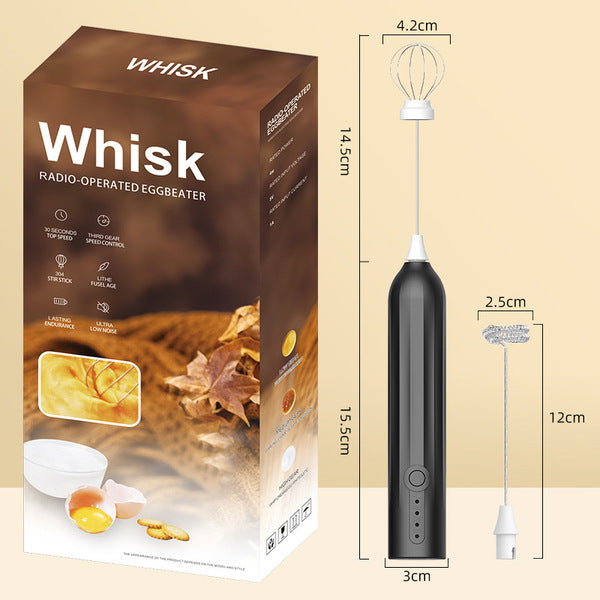 Wireless Electric Milk Frother & Egg Beater with LED Display | 3-Speed | Type-C Charging