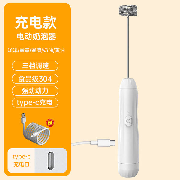 Wireless Electric Milk Frother & Egg Beater with LED Display | 3-Speed | Type-C Charging