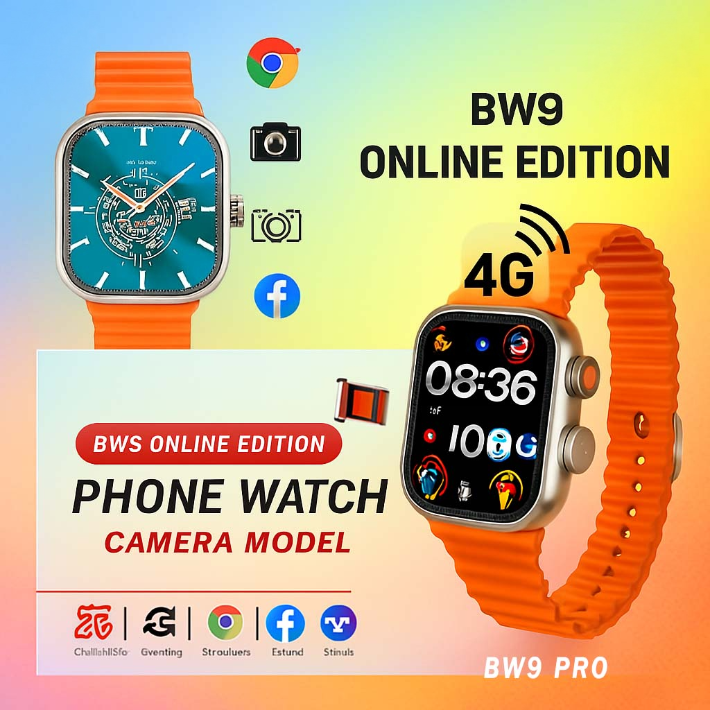 BW9 Pro 4G Android Phone Watch – SIM Card & Camera Supported