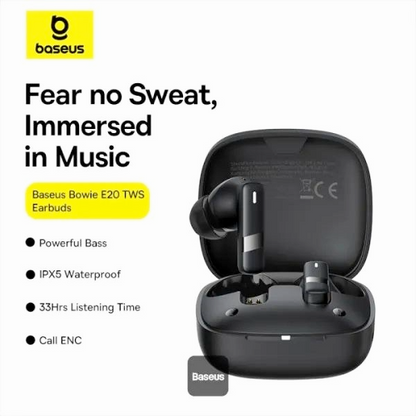 Baseus Bowie E20 TWS Earbuds – IPX5, 4-Mic ENC & BT 5.3