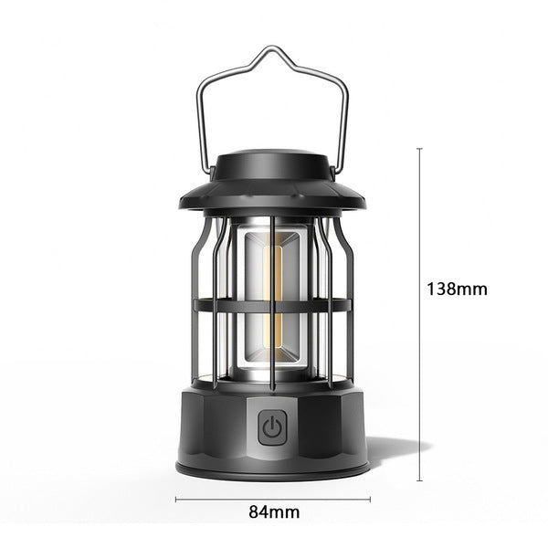 Retro Vintage Camping Lantern | Warm LED | 2 Sizes | 3 Colors