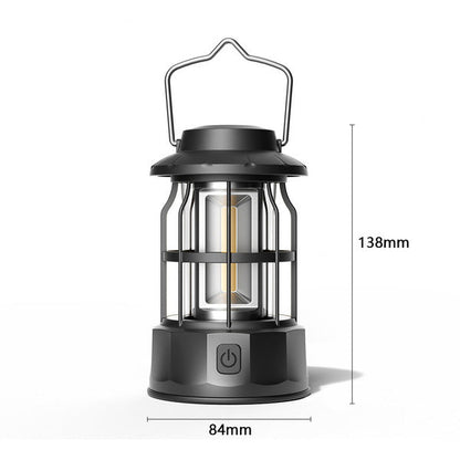Retro Vintage Camping Lantern | Warm LED | 2 Sizes | 3 Colors