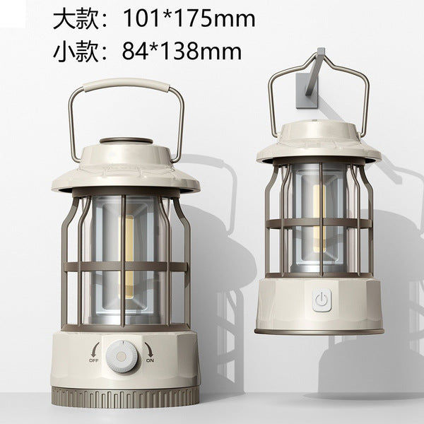Retro Vintage Camping Lantern | Warm LED | 2 Sizes | 3 Colors
