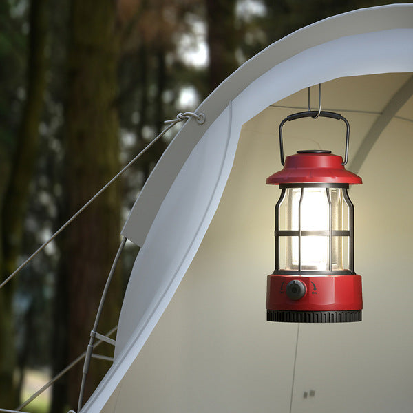 Retro Vintage Camping Lantern | Warm LED | 2 Sizes | 3 Colors