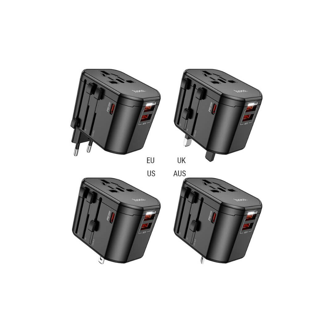 Hoco AC15 Walker 3-Port Charger – PD20W + QC3.0 Universal Travel Charger