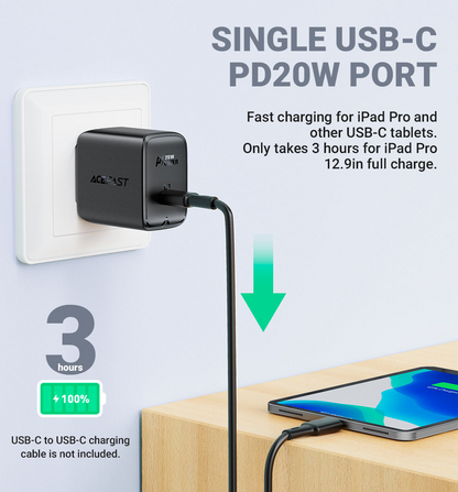 Hoco AC15 Walker 3-Port Charger – PD20W + QC3.0 Universal Travel Charger