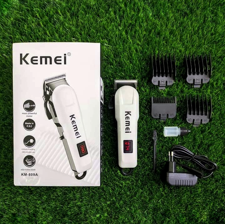 Kemei KM-809A Hair Clipper & Trimmer – LED Display & Cordless