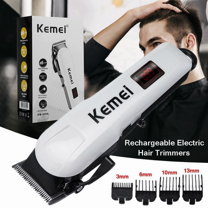 Kemei KM-809A Hair Clipper & Trimmer – LED Display & Cordless