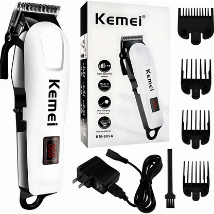 Kemei KM-809A Hair Clipper & Trimmer – LED Display & Cordless