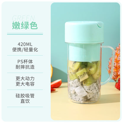 Portable Juicer Cup 420ml – Wireless Blender with Straw