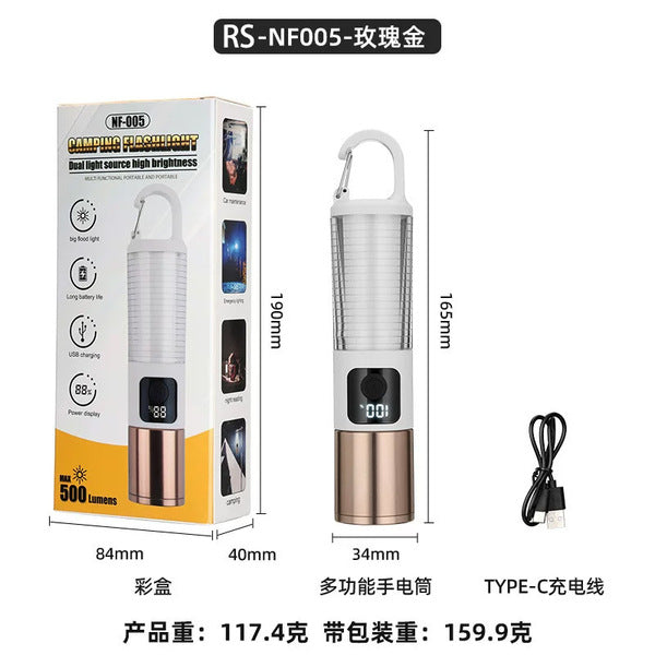 RS-NF005 Camping Flashlight Silver Grey
