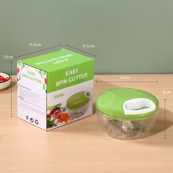 Easy Spin Cutter Manual Food Chopper & Garlic Mincer (500ml)