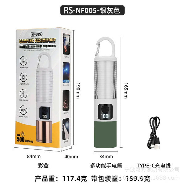 RS-NF005 Camping Flashlight – 500 Lumens Dual Light, USB-C Rechargeable