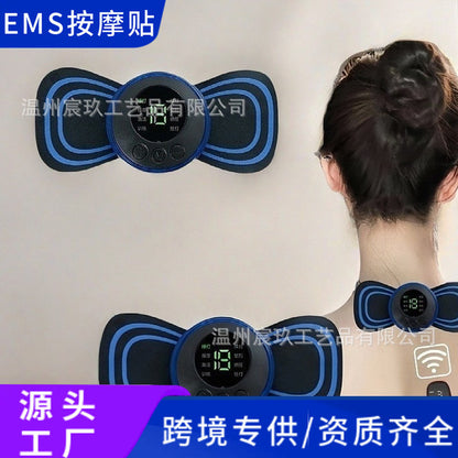 EMS Mini Cervical Massager – 8 Modes, 19 Levels, USB Rechargeable, Full Body Relief